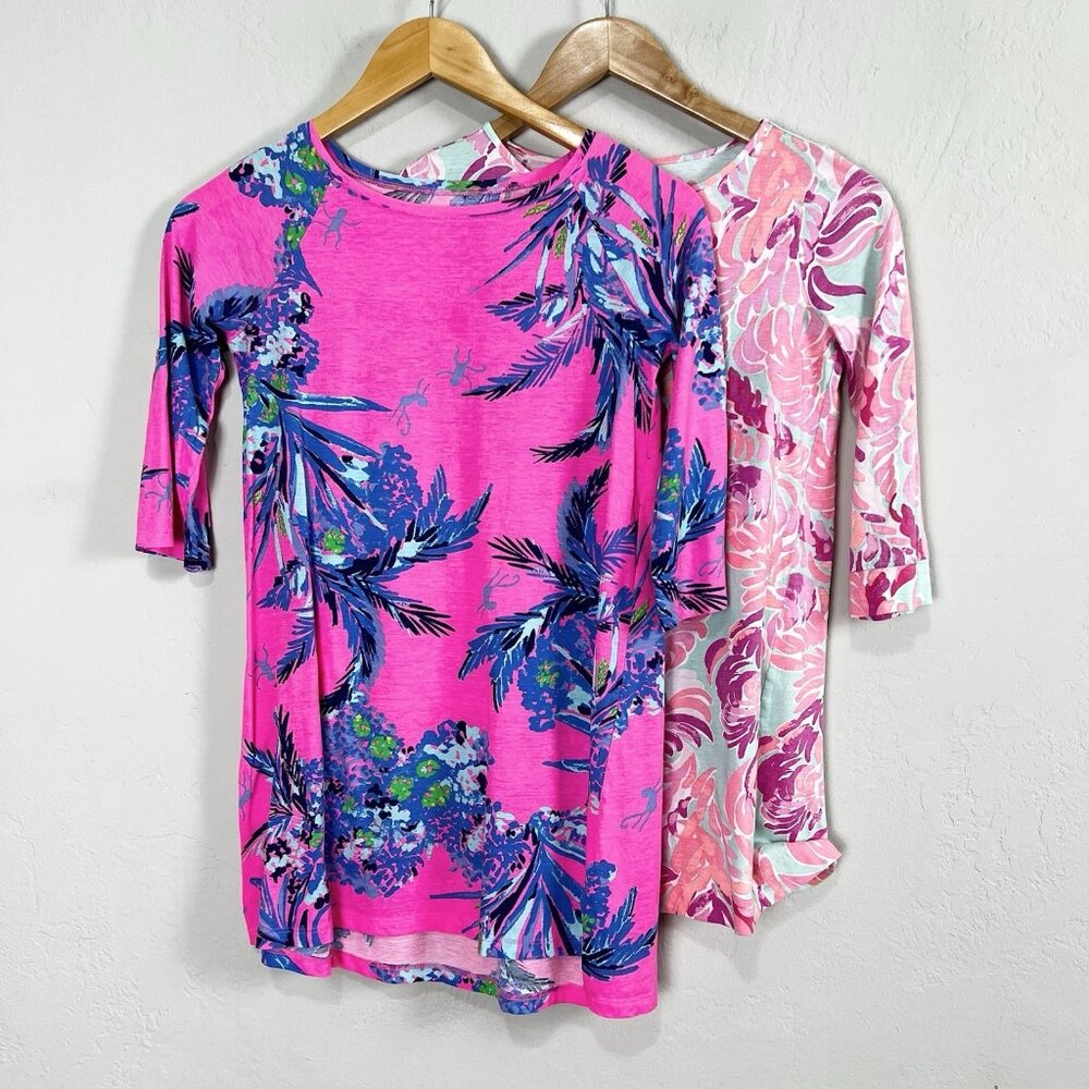 Lilly Pulitzer Girls Long Sleeve Mini Dress Bundle of Two Pink Size Large 8/10